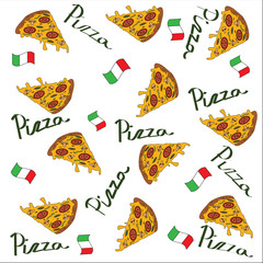 Juicy slice of Italian pizza