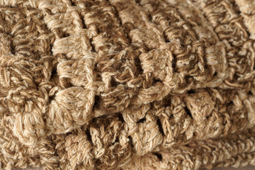 Knitted carpet pattern close up