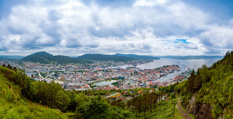 Fototapeta premium Bergen is a city and municipality in Hordaland on the west coast of Norway. Bergen is the second-largest city in Norway.