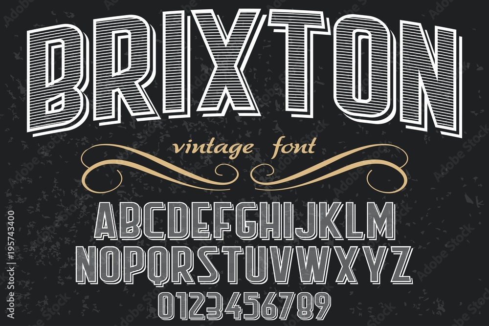 Fototapete vintage font handcrafted vector script alphabet,design handwritten named vodka vintage font handcraf