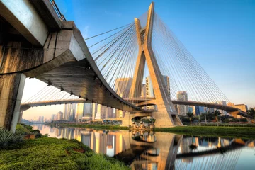 Crédence de cuisine en verre imprimé Brésil Pont à haubans - Sao Paulo - Brésil