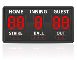 baseball sports digital scoreboard vector illustration
