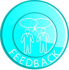 reflektierender button blau feedback