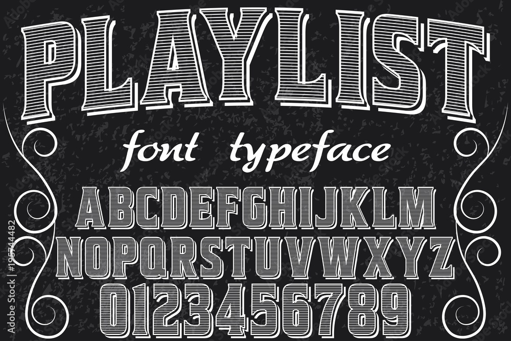 Fototapete vintage font handcrafted vector script alphabet,design handwritten named vodka vintage font handcraf