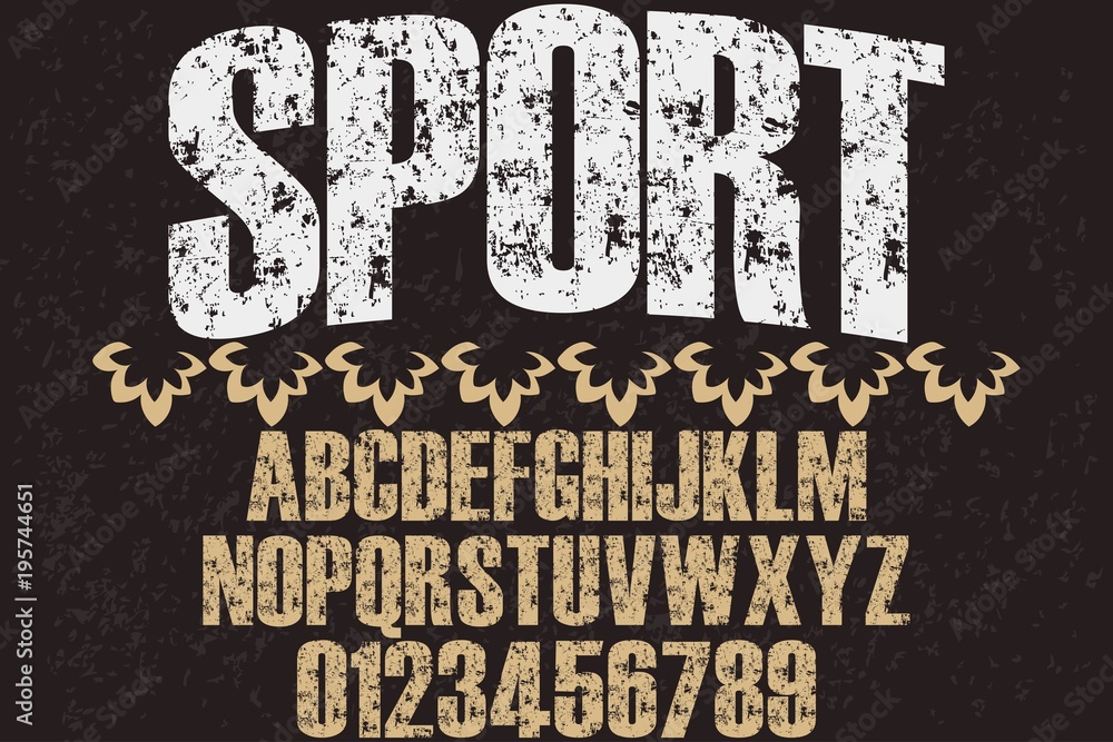 Fototapete vintage font handcrafted vector script alphabet,design handwritten named vodka vintage font handcraf