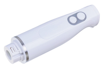 White body of hand electrical blender on the white background