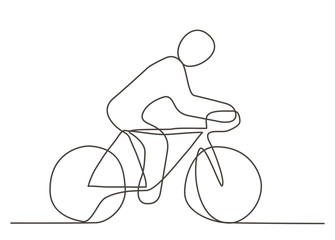 Naklejka premium Bicycle One line drawing