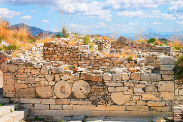 Ancient ruins at Greek Theatre in Segesta of Sicily