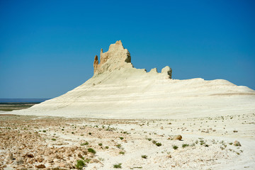On the Ustyurt Plateau. Uplands of the Ustyurt plateau. Desert and plateau Ustyurt or Ustyurt plateau is located in the west of Central Asia, particulor in Kazakhstan, Turkmenistan and Uzbekistan.