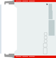 Red Envelope of post office containing documents