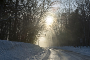 Obraz premium Sunrise of winter landscape
