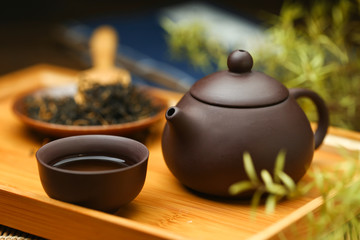 Obraz na płótnie Canvas Chinese tea set,tea,teapot and cups