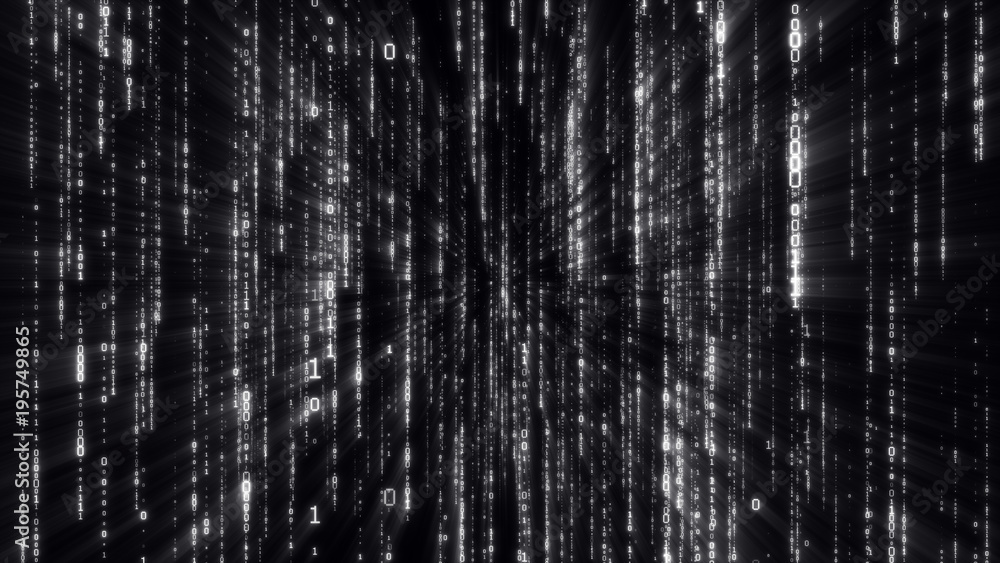 Poster abstract background of binary code 3d illustration