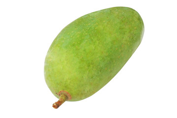 Isolated fresh green mango on white background