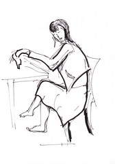 Instant sketch, girl