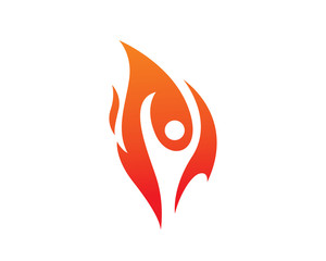 Fire and People Logo Template Design Vector, Emblem, Design Concept, Creative Symbol, Icon