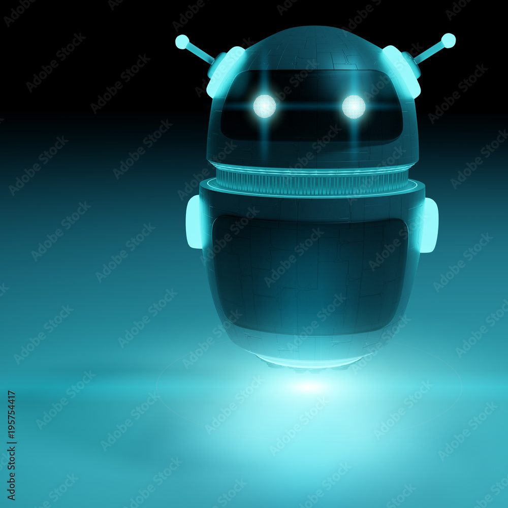 Poster futuristic digital chatbot 3d rendering