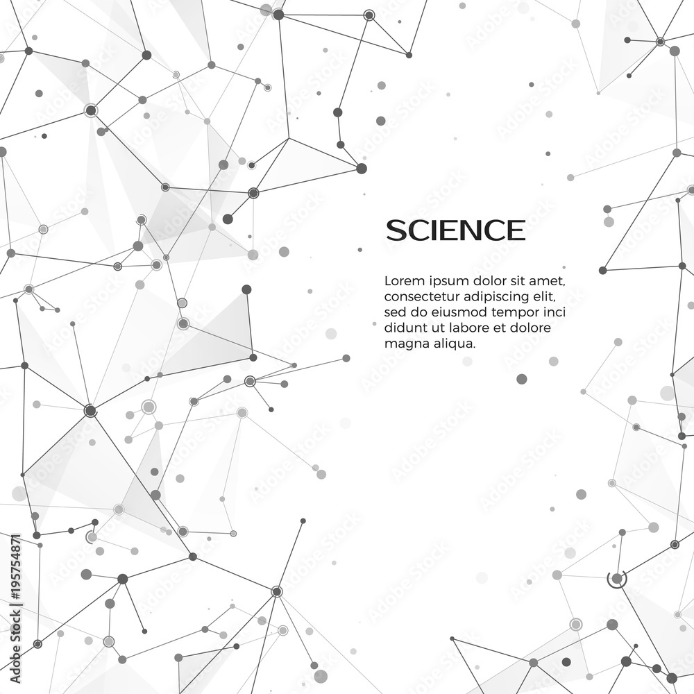 Poster technology and science background. abstract web and nodes. plexus atom structure. vector illustratio