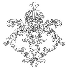 Vintage baroque ornament, corner. Retro pattern antique style acanthus. Decorative design element filigree calligraphy vector. - stock vector