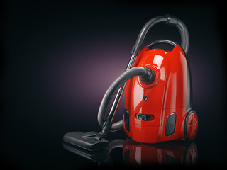 Vacuum cleaner isolated on  black background.