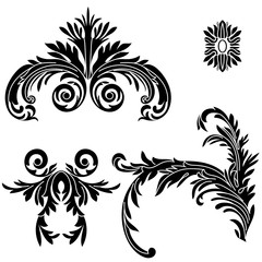 Vintage baroque ornament, corner. Retro pattern antique style acanthus. Decorative design element filigree calligraphy vector. - stock vector