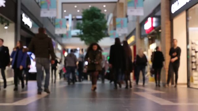 Time lapse of people at shopping mall