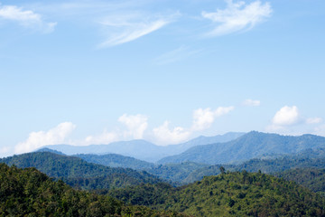 Mountain with blue sky.