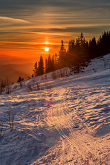 Fototapeta premium sunset in the mountains