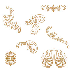 Fototapeta premium Golden vintage baroque ornament, corner. Retro pattern antique style acanthus. Decorative design element filigree calligraphy vector. - stock vector