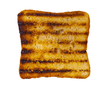 Grilled toast on a white isolated background