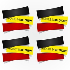 Abstract Made In Belgium Badges vector illustration