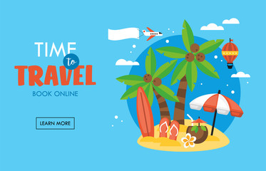 Summer holiday tropical beach vacation concept