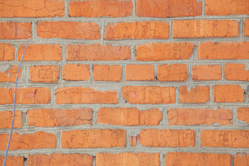 Surface of red brick wall