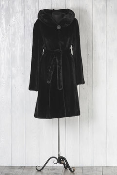 Black Mink Fur Coat