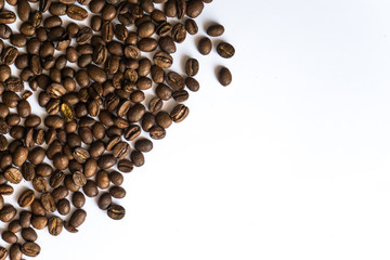 Coffee beans on white background