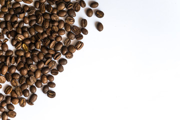 Coffee beans on white background