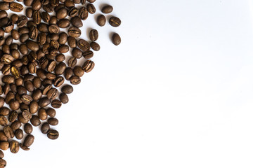 Coffee beans on white background