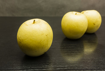 Nashi pear (pyrus pyrifolia) and group in the background.