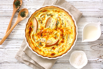Pumpkin and spinach pie ( quiche)