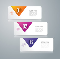 Infographics design vector and business icons with 3 options.