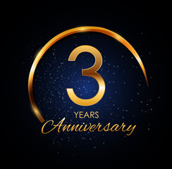Template Logo 3 Year Anniversary Vector Illustration