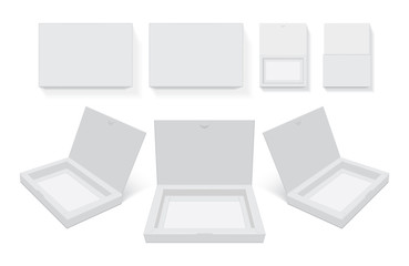 cardboard box open  mock up  template