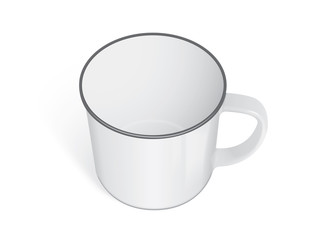 white mug on a white background 