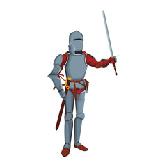 Fototapeta premium Medieval warrior cartoon vector illustration graphic design