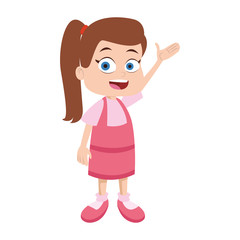 Beautiful school girl cartoon vector illustration graphic design