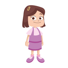 Beautiful school girl cartoon vector illustration graphic design