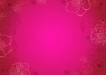  pink background with flowers