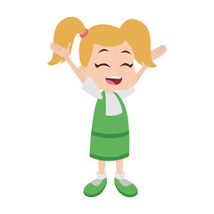 Beautiful school girl cartoon vector illustration graphic design