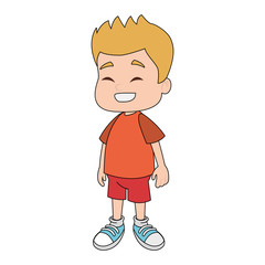 Cute school boy cartoon vector illustration graphic design