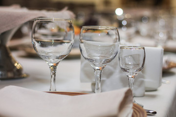 served table in a cafe or restaurant